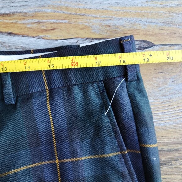 NWT Brooks Brothers Milano Fit Lanificio Di Pray Italian Wool Green Check Pants - Picture 11 of 14
